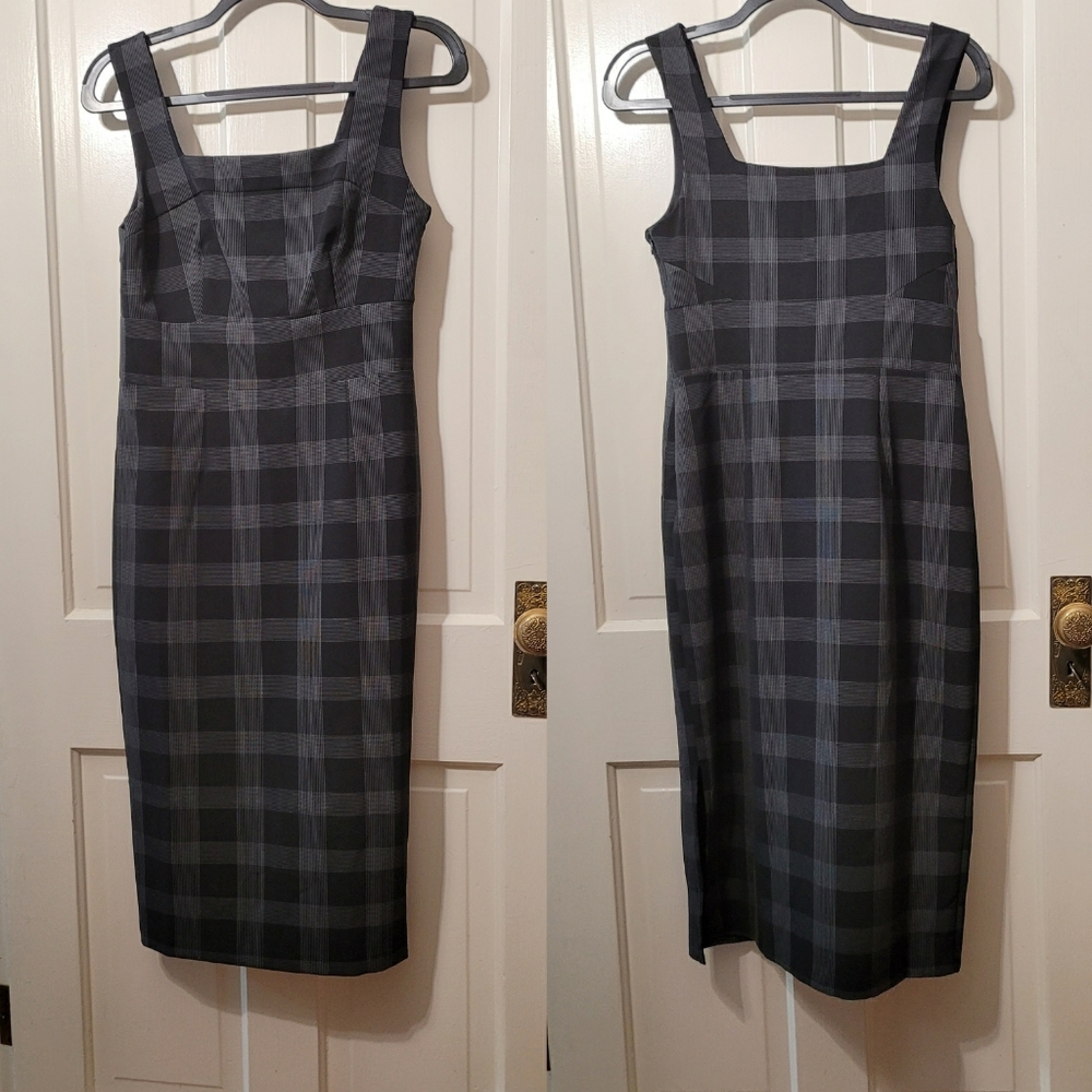 Banana republic plaid midi dress checkered